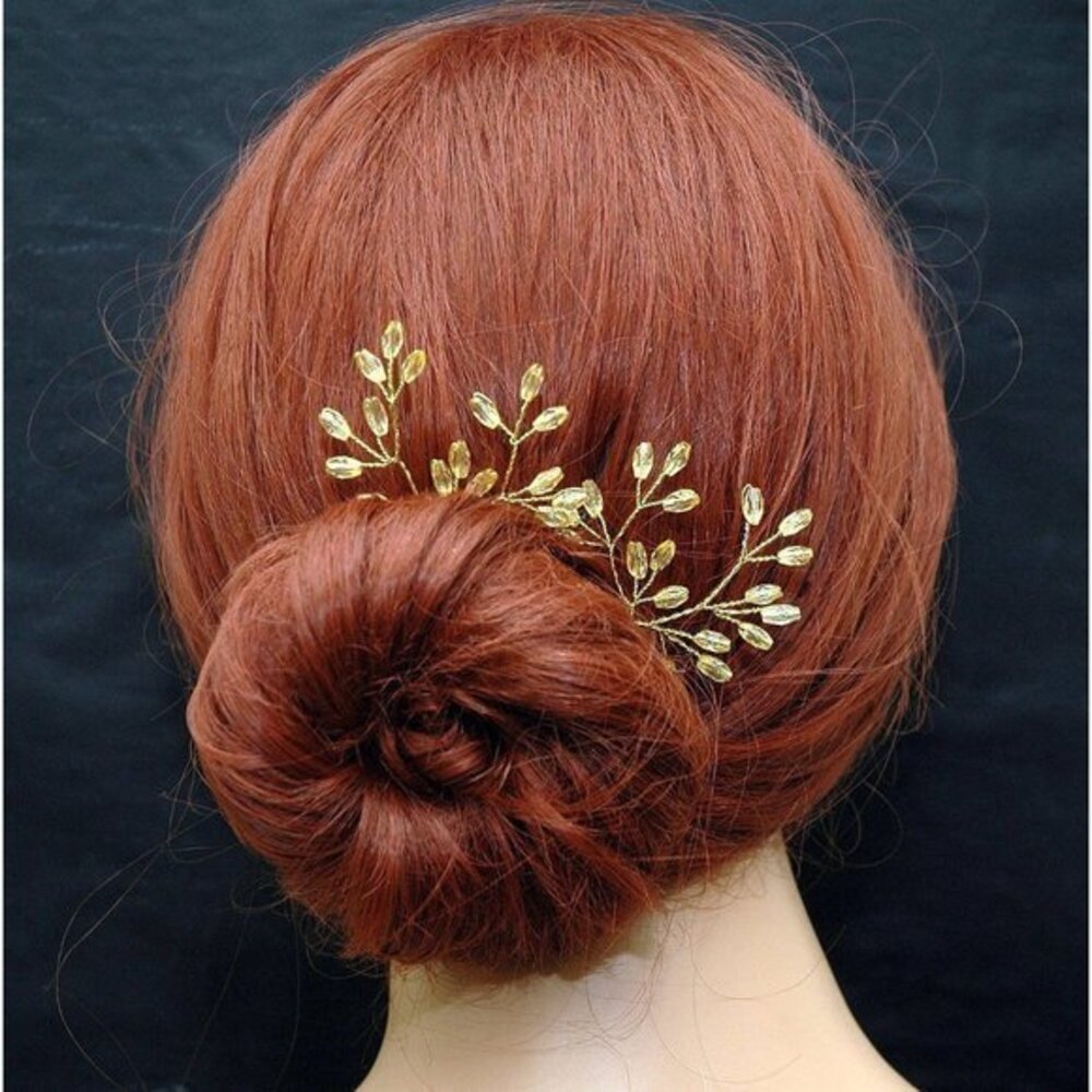 Bridal Gold Beaded Hair Pin Set of 2